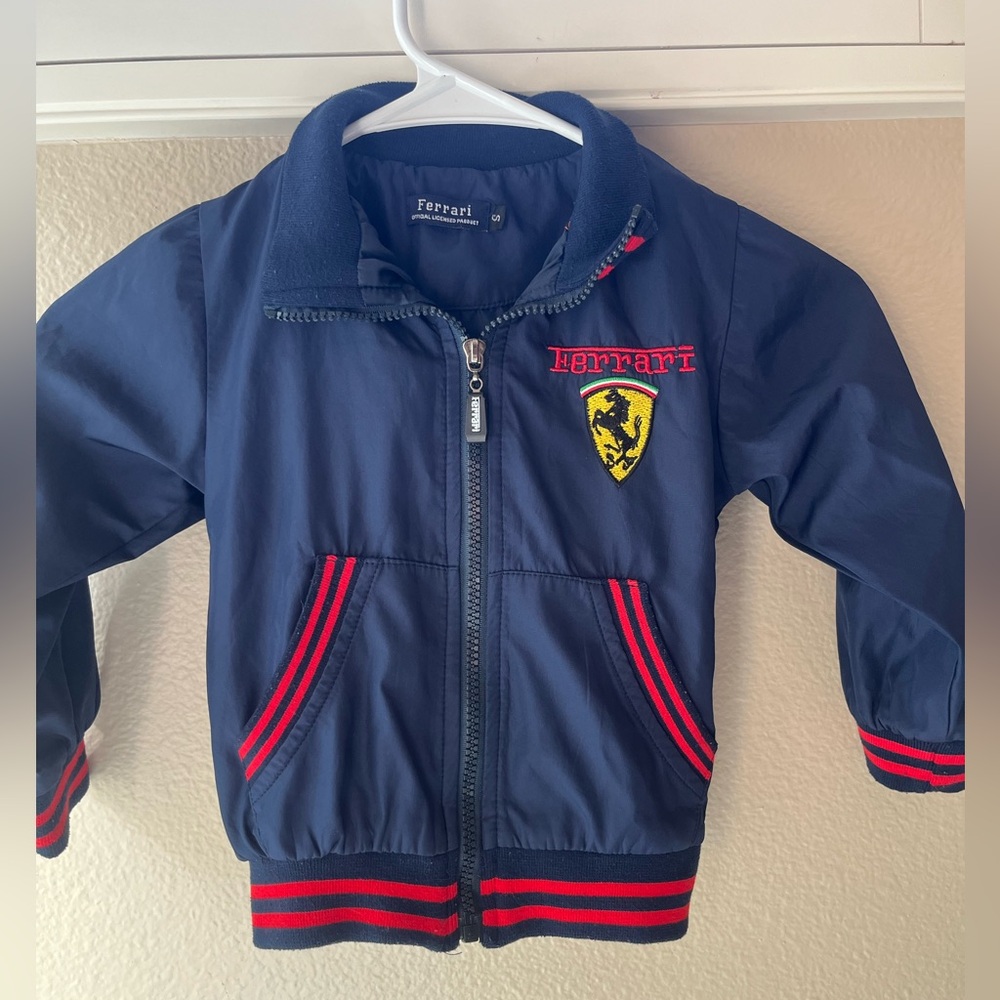 Ferrari Youth Jacket in Navy and Red